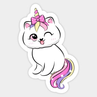 Cute loving Caticorn Blinking Unicorn girl Sticker